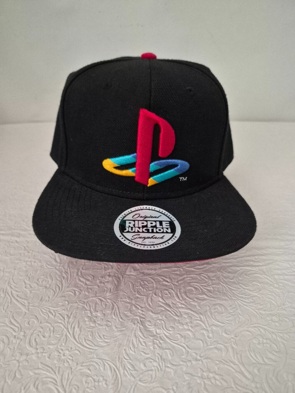 Sony Playstation Black Wool Embroidered Logo Adjustable Snapback Trucker Hat Cap